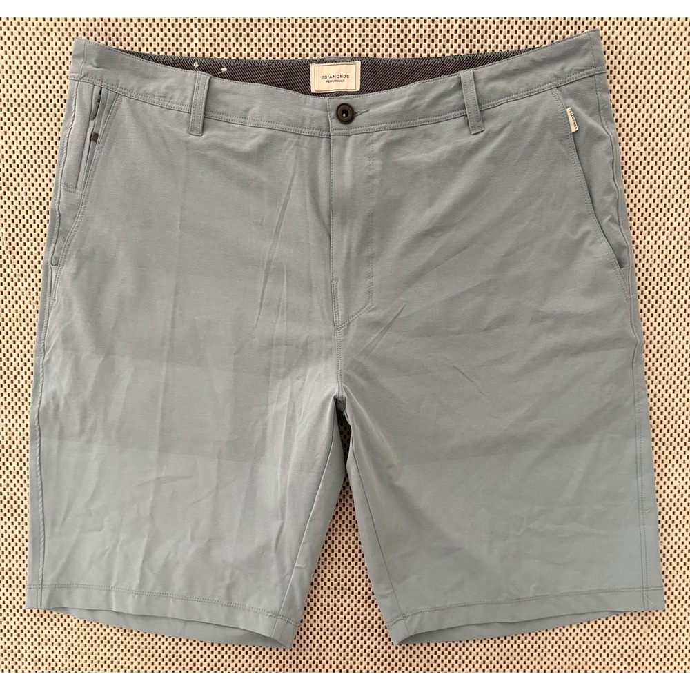 Mens 7 Diamonds Performance Chino Style Shorts 10 In Size 38 Blue Stretch‎ Golf